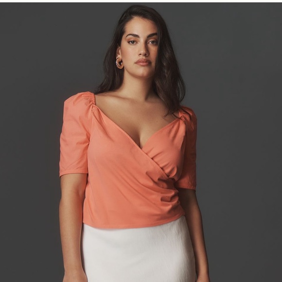 Anthropologie Puff-Sleeve Wrap Top - Picture 8 of 12